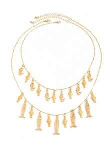 Bộ 2 mặt dây chuyền hình nàng tiên cá và cá nhiệt đới phong cách Bohemian cổ điển, có tua rua, thích hợp đeo hàng ngày và đi nghỉ mát. - Nhiều màu - Xem 4