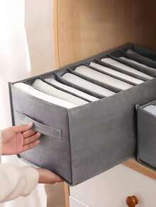 Hộp đựng đồ màu xám nhiều tầng, hộp sắp xếp tủ quần áo thiết kế gấp gọn, vách ngăn ngăn kéo bằng vải không dệt, giải pháp tiết kiệm không gian lưu trữ dưới gầm giường, tay cầm dễ nâng. - Xám - Xem 2