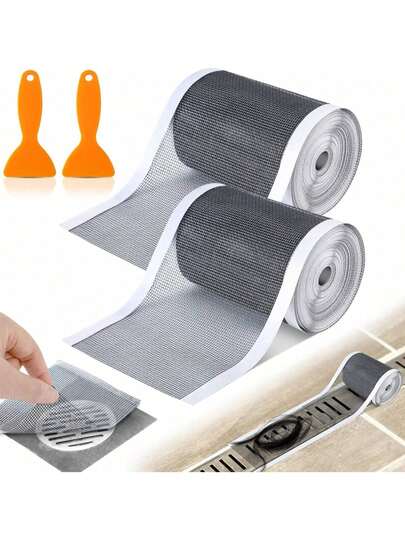 Filter Stickers, Shower Drain Hair Catcher, Self-Adhesive Floor Drain Stickers, Disposable Mesh Sink Strainer, Suitable For Bathroom Home Decor, Fall Decor, Back To School Decor