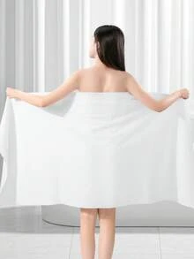 5 buc/pachet prosoape groase de lux de unică folosință, material textil moale nețesut de 70 g/m², ambalaj individual dimensiune 50x100 cm, potrivit pentru călătorii, fitness și utilizare în aer liber, prosoape groase nețesute, prosoape ambalate individual, prosoape de călătorie, prosoape de fitness, prosoape de curățare în aer liber - alb - Vizualizare 1