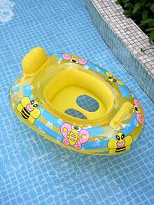 1pc Kids Inflatable Swimming Pool Seat Ring, Cute Floating Seat Ring, Swimming Ring, Infant Underarm Floating Ring, Summer Swimming - Multicolor - View 5