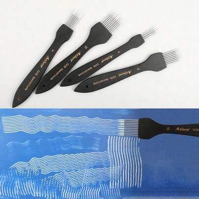 Pinceles de artista Artsecret con esponja y peine, ideales para acrílico, óleo y acuarela, perfectos para artistas y principiantes