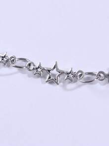 1条星形腰链，百搭牛仔裤链，朋克嘻哈风格，适合日常佩戴 - 銀色 - 查看 4