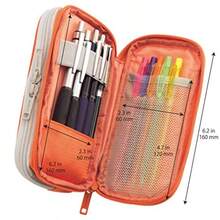 LIHITLAB Estuche doble para bolígrafo negro 3.3 x 6.9" A7660 24 Negro 3.3" x 6.9" - 3,3 pulgadas x 6,9 pulgadas - Ver 2
