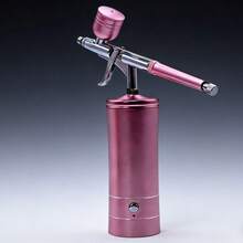 Cordless Rechargeable Airbrush Kit With Compressor Air Brush System, 0.3mm Nozzle & Cleaning Brush Suitable For Nail Art, Makeup, Painting, Decorating - Professional & Use - Pull down + Apply Powder - View 7