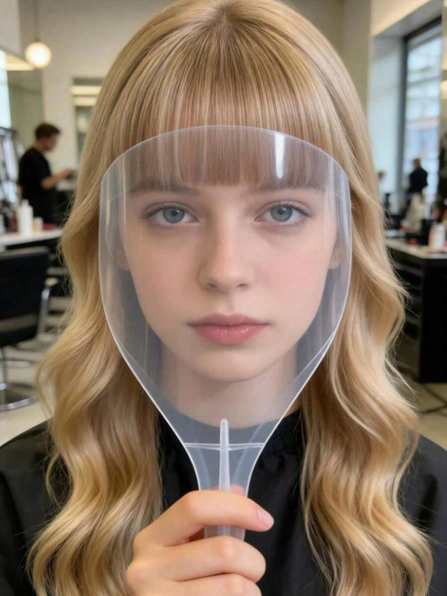 1 chiếc mặt nạ chắn mặt trong suốt, dụng cụ salon tóc, bảo vệ mắt khỏi tóc và dầu bắn vào, dụng cụ nhuộm và cắt tóc. - Trong sáng - Xem 1