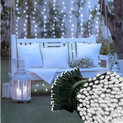 394-Inch White Tulle Backdrop String Lights, Perfect For Holiday Parties, Weddings, Baby Showers, Birthday Parties, Christmas, Graduation Season, Summer Garden Ambiance, And Photo Shoots
