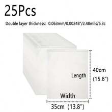 25 túi đựng quần áo chắc chắn, có thể đóng mở lại, túi nhựa dày 2.48mil dùng để vận chuyển, đóng gói quần áo, đi công tác, túi EVA mờ trong suốt có khóa kéo, túi đựng quần áo màu trắng bán trong suốt, vật dụng sắp xếp đồ dùng du lịch thiết yếu, bao bì quần áo theo mùa, túi đựng giày du lịch xách tay, túi đựng đồ tiết kiệm không gian và chống bụi. - Xem 16