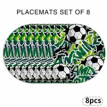 Un set complet de suporturi de masă pentru Cupa Mondială, cu modele de fotbal, atletism și victorie, potrivite pentru utilizare primăvara, vara, toamna și iarna. Adoptă un design multicolor și este țesut din fibră 100% poliester. - Multicolor - Vizualizare 18