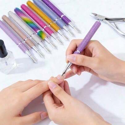 1 chiếc bút trang trí kim cương 5 trong 1, bút trang trí đa chức năng với 5 đầu bút thay thế, thích hợp cho việc trang trí móng tay DIY, dụng cụ sáng tạo.