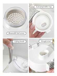 1 peça Garrafa de água transparente de grande capacidade, filtro destacável durável e à prova de fugas, adequada para fitness e desportos ao ar livre - Multicolorido - Ver 6
