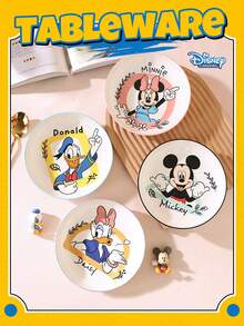 Disney Cartoon Ceramic Dinner Plate, 7.4 Inch High-Quality Tableware For Home Kitchen - Multicolor - View 13