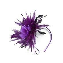 1920s Women Fascinator Feather Headband,Kentucky Headpiece Tea Party Flower Cocktail Wedding Derby Hat - A - View 12