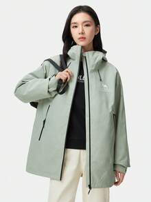 CAMEL CROWN Men's Hooded Soft Shell Waterproof Raincoat, Lightweight Warm Windbreaker Jacket - Clear Mist Green - View 6