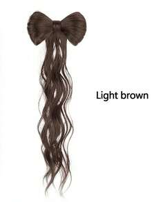 16 Inch Wave Bow Clip On Ponytail, Heat-Resistant Synthetic Natural Wave Bow Ponytail Wig - Multicolor - View 14