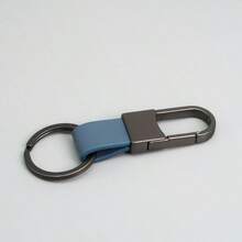 1pc Men's Metal & Leather Key Chain, Minimalist Car Key Holder - Multicolor - View 11