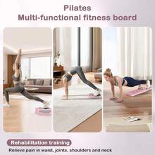 Pilates Board, 7-In-1 Multi-Purpose Portable Pilates Reformer Set, Foldable Pilates Reformer Equipment, Yoga Board Set With Resistance Bands. Can Be Used For Abdominal, Biceps, Triceps And Full Body Core Strength Training. Christmas Gift, Perfect Gift For Fitness Enthusiasts. For Women, Ideal Gift For Mom Wife Her - Màu hồng 7 trong 1 - Xem 4