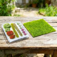 Miniature Static Grass Tufts & Flower Clumps Set For Model Train Diorama, 15x15cm (5.91x5.91in) Artificial Lawn + 1 Box Assorted Color Flower Bushes Kit For Wargaming Terrain, Micro Landscape, Dollhouse Garden, DIY Craft Scenery Building Supplies - Multicolor - View 16