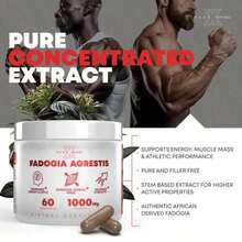 Natural Testosterone Booster – 1000mg Fadogia – Skyrocket Muscle, Stamina & Libido – Peak Revival-X – Vegan – Feel Unstoppable - 1 - View 2