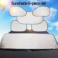 6pcs Car Windshield Sunshade - Sun Protection, UV Protection, Heat Insulation, Light Blocking Car Sunshade, Magnetic Car Window Sunshade, Summer UV Protection Sunshade For Front And Rear Windows - Sunshade - View 11