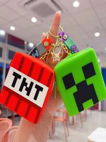 Minecraft 我的世界硅胶包钥匙扣收纳袋小钱包学生礼物 - 彩色 - 查看 2
