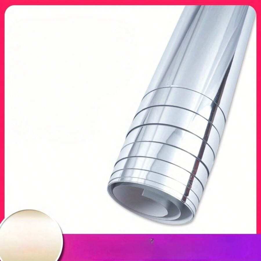 1pc DIY Mirror Stickers Soft Mirror Wall Stickers Bathroom Wallpaper Waterproof And Moisture-Proof Pet Mirror Stickers Self-Adhesive Mirror - Multicolor - View 1