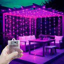 8 Modes Room Bedroom Living Room Window Curtain String Lights, 4 Light Color Options, Suitable For Valentine's Day Decor, Yard Camping Decor, Holiday Lighting Decor, Indoor & Outdoor Decor, Fairy Wreath Decor, Patio Decor, Romantic Atmosphere Room Decor, Sparkling Fairy Lights, Birthday Party Decor, Battery Operated Curtain Lights, Garden Decor, Holiday Lights, Wedding Party Decor Lights, Christmas & Halloween Decorative Lights - Battery Box Curtain Light - View 26