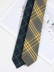 1 pieza Corbata de hombre de moda casual con diseño de rayas minimalista, cómoda y versátil para uso diario, ir al trabajo, fiestas y combinar - Multicolor - Ver 2