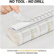 No Tools No Drill Bamboo Roller Shades, Cordless Bamboo Blinds, Light Filtering Roll Up Blinds For Windows, French Door, Porch Or Patio, 26'' W X 70'' H, Whitewash B - Whitewash B - View 3