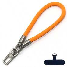 8mm Thick Braided Phone Wrist Strap, Anti-Lost Lanyard With Metal Clip - Orange - View 11