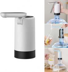 FUTUREM Smart Multi-Speed Foldable Mini Electric Water Pump, Automatic Rechargeable Portable Type-C Water Dispenser - Black and White - View 1