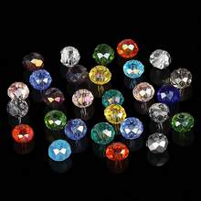 170颗红、白、蓝三色圆形水晶玻璃珠，切割珠，隔珠，DIY首饰制作材料，适用于手链、项链等。 - 彩色 - 查看 4