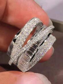 Women's Artificial  Ring, Elegant Fashion Rings, Copper Chain Design, Casual Style Jewelry Gift For Women, All Season Accessory For Parties & Anniversaries - Vàng - Xem 9