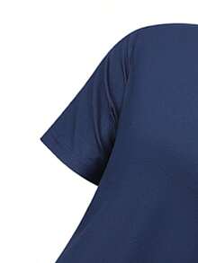 男士純黑色短袖 Polo 衫，經典領口 3 鈕扣門襟休閒運動上衣 - 藍色 - 查看 4
