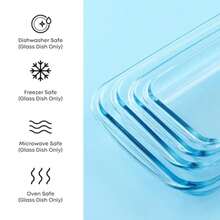 8-Piece Borosilicate Glass Oven Dishes with Sage Green Lids Rectangle Deep Glass Baking Dish Set Baking Pans for Lasagna Casserole Cake Bakeware Set Freezer to Oven Tray to Dishwasher - Verde salvia - Ver 7