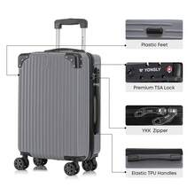 YONSLY Lightweight 2‑Piece Suitcase Set 24/28 Inches With 4 Wheels 360° Mesh Pocket TSA Customs Lock YKK Double Repair Zipper Suitcase For Vacation - 深灰色 - 查看 5