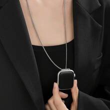 Women's Necklace Strap Chain Suitable Compatible With Apple Watch Band, Metal Ultra Strap - Silver - View 4