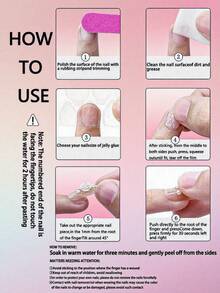 10片手工美甲贴纸，短指甲适用，假指甲，法式美甲贴片，杏仁形指甲，裸色指甲，春夏清新柔美风格，粉色法式贴片，闪亮水钻，扎染渐变，粉色五瓣花，金色珠子和星形水钻装饰，附赠美甲工具，适合女士和女孩，易于粘贴和卸除，杏仁形指甲贴纸 - 粉色 - 查看 10