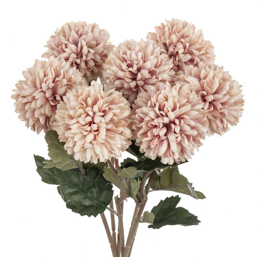 1pc Artificial Chrysanthemum Ball, Embroidered Chrysanthemum Ball, Wedding Decor, Home Vase Decor, Restaurant/Living Room/Bedroom Floral Decor, Bridal Bouquet, Wrist Corsage, Boutonniere Material, Birthday Party Decor, New Year/Valentine's Day Gift, DIY Wreath - Pink - View 1