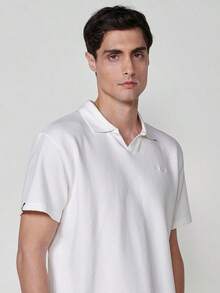Koroshi Men's Short Sleeve Polo Shirt With Shirt Collar In Off-White, 95% Cotton, 5% Elastane, Off-White/XL/XXL. Its Classic Collar And Minimalist Design Make It The Perfect Piece For Creating Casual Or More Refined Looks. Comfortable, Durable, And Easy To Combine. - White - View 5