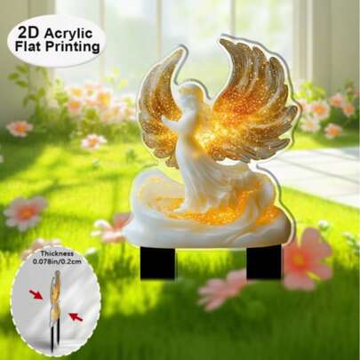 1 chiếc cọc trang trí sân vườn hình phượng hoàng 2D bằng acrylic, lý tưởng cho trang trí ngoài trời và sân vườn, dành cho những người mơ mộng và các dịp lễ hội, từ Glamour Decoration.