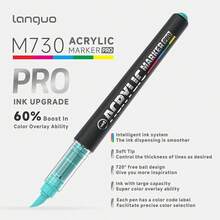 朗格M730 PRO丙烯马克笔套装，48/72/96/192色可选，带收纳袋，1-5mm柔性纤维笔尖，大容量升级速干防水高覆盖力顺滑颜料，适用于多种表面素描、着色、勾线、艺术创作及DIY手工制作，优质学生美术用品 - 套裝 - 查看 7