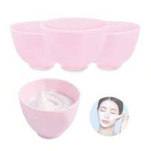 4个DIY面膜搅拌碗，硅胶面部泥碗，家用美容院美容工具 - 多色 - 查看 2