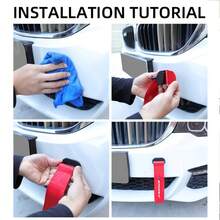 Sports Style Car Bumper Decoration Trailer Strap, General Motors Racing Personalized Decoration Ribbon, Suitable For Most Car Models, Car Exterior Accessories, Car Decorative Strips, Car Bumper Decoration Trailer Strap, General Motors Racing Personalized Decoration Ribbon For All Seasons, General Motors Exterior Accessories Suitable For Cars/SUV/MPV/RV/Truck And Other Models, Cool Black Car Bumper Decoration Trailer Rope | Racing Style, Polyester Fiber, Universal Type - SPORT - View 5