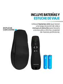 Redlemon Wireless Laser Pointer And Presenter For Slides, USB Plug & Play Connection, Presentation Control, Compatible With Windows, PowerPoint, And Prezi. Includes Carrying Case And Batteries - View 5