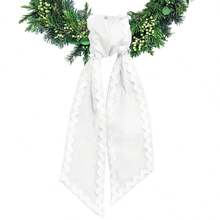Flower Wreath Sashes For Front Door White Ric-Rac Wreath Ribbons For Holiday Spring Party Yard Wall Home Decoration - White - View 6