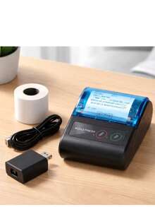 58mm Portable Bluetooth Thermal Ticket Printer, Mini Portable Bluetooth Thermal Printer For Tickets And Receipts, Compatible With Android, Windows, IOS, USB Rechargeable, Black - View 2