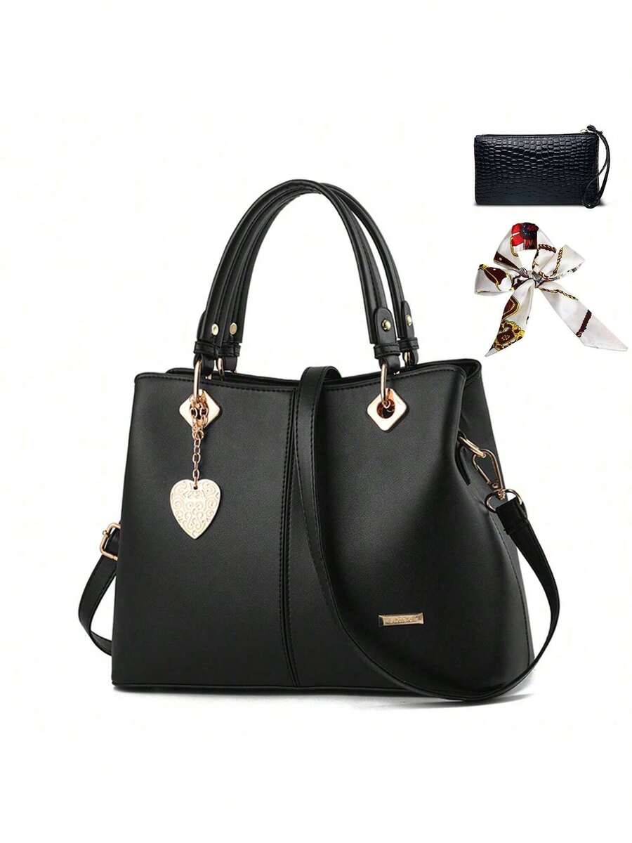 Women's Large Capacity Tote Handbag/Backpack - Black - View 1