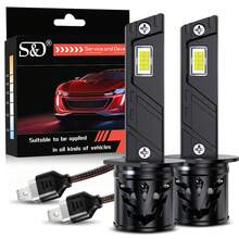 S&D H1 LED Lights Bulbs Canbus 60000LM 100w Headlight With Fan H1 Turbo Lamps Car Headlights Plug & Play 6000K 12V - A - View 9