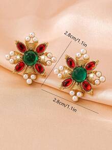 1 Pair Retro Palace Style Elegant Casual Versatile Clip-On Earrings For Women - Multicolor - View 6